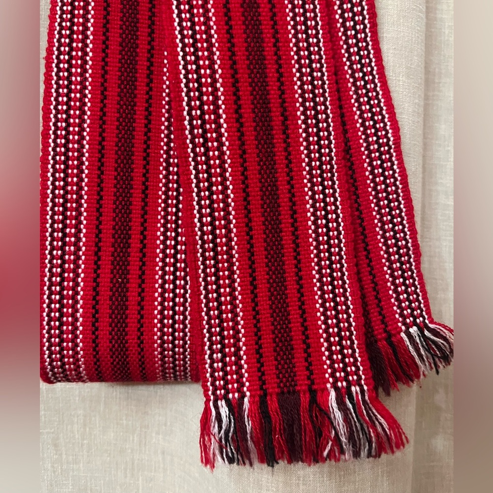 Handmade Traditional Ukrainian Kraika Woven Belt Red Women's One Size